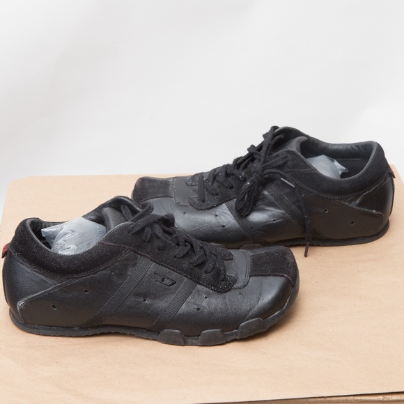Diesel Evelyn Black Leather Sneakers 